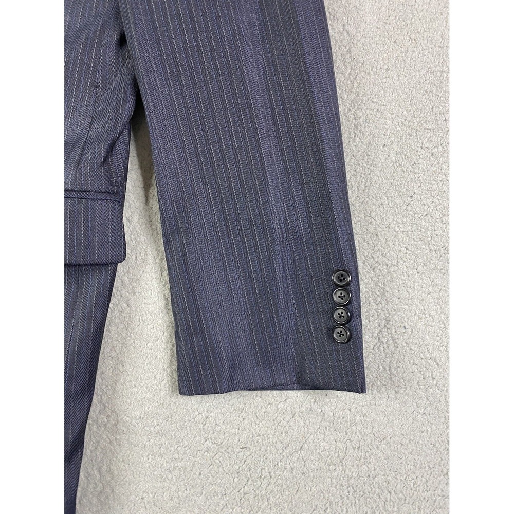 Brooks Brothers Jacket 46 L Navy SaxXon Wool Striped Madison 1818 Sport Coat - Picture 2 of 16